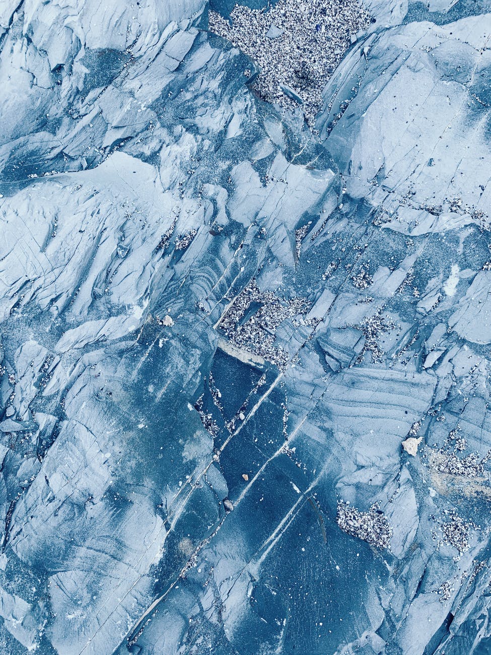 frozen water formations in winter day