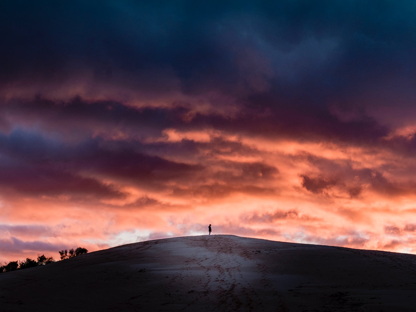 person on top of a hill